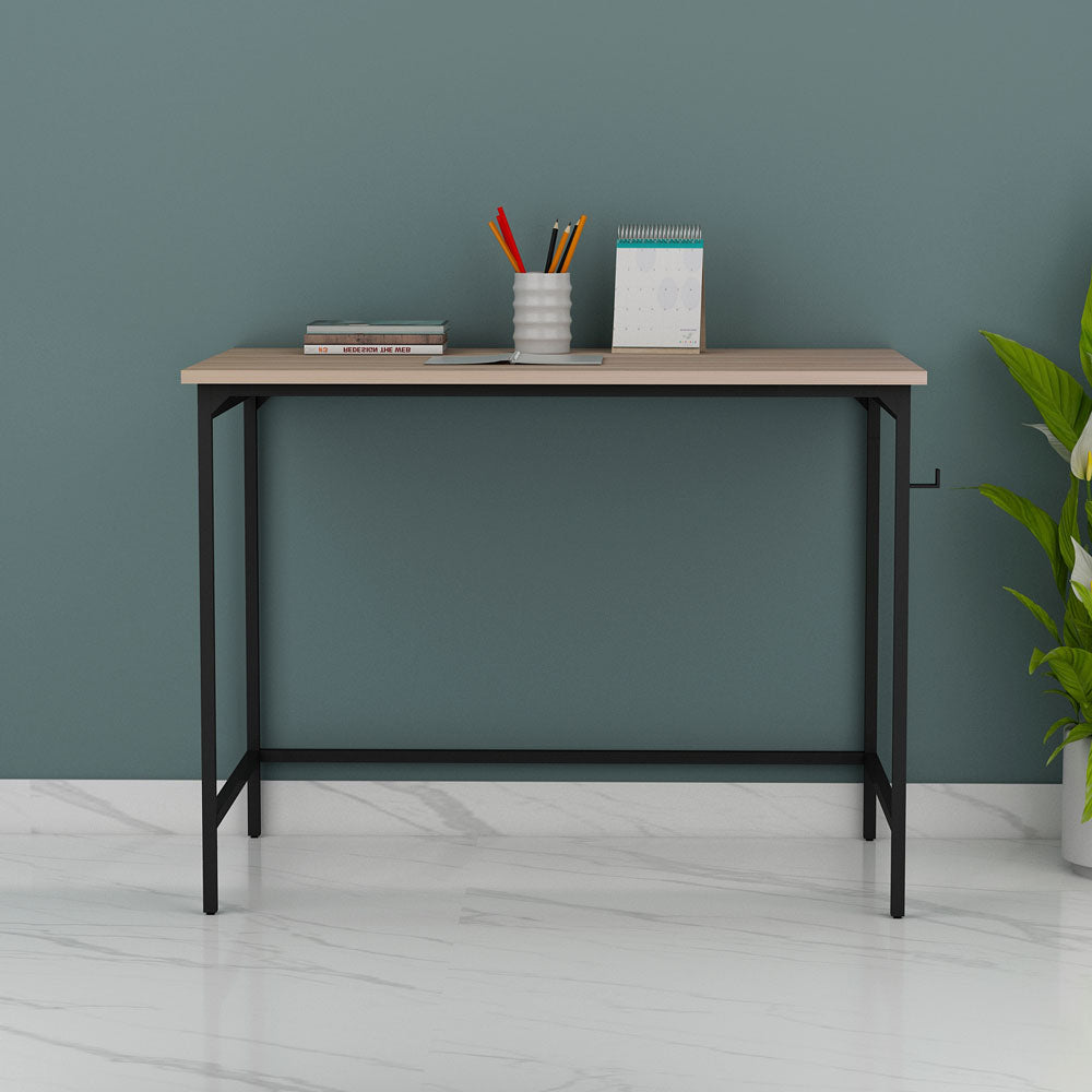 Study Table, Study Table with Light Wood Color, Table with Black MS Le ...