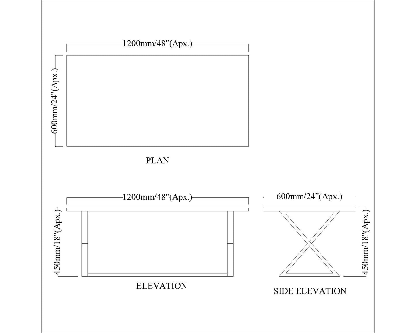 Coffee Table, Coffee Table with  Light Wood Color, Coffee Table with Black MS Leg, Coffee Table - IM12166