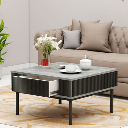 Coffee Table, Coffee Table with Dark Grey Color, Coffee Table with Drawing Room Furniture, Coffee Table with Drawer, Coffee Table with Dark Grey MS Leg, Coffee Table - IM12175