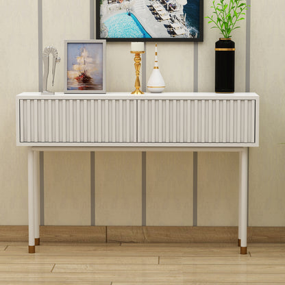 Console Table, White Console Table, Console Table With Drawer, Console Table With Metal Legs In White Finish, Console Table - IM12182