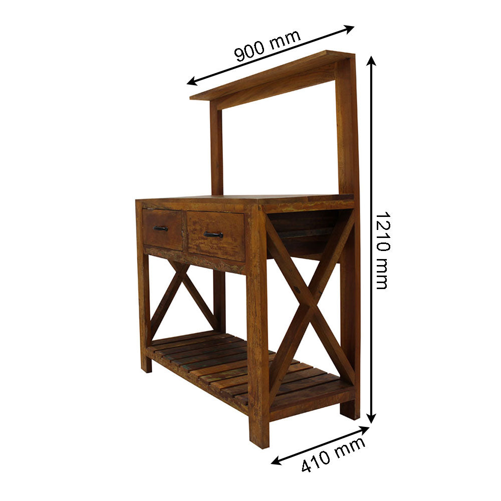 Study Table, Solid Wood Study Table, Multicolor Table, Table with Drawer & Open Shelf, Study Table - IM12194