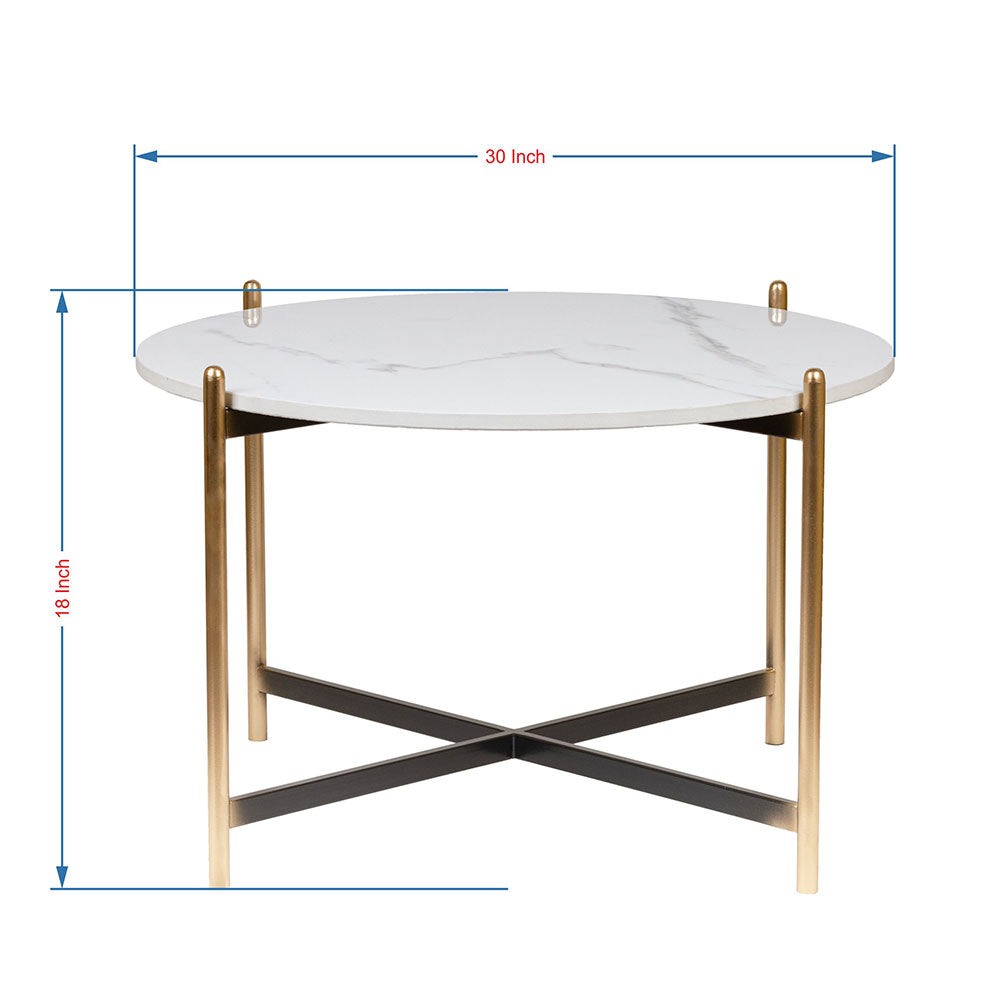 Coffee Table, UAF010(UA OVERSEAS), White & Gold Center  Table, Coffee Table - IM12206