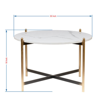 Coffee Table, UAF010(UA OVERSEAS), White & Gold Center  Table, Coffee Table - IM12206