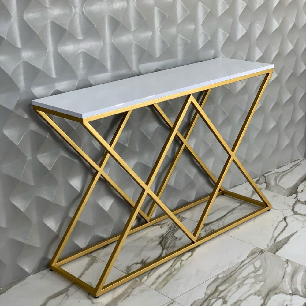 Console Table, NR-CT#XX(N.R.HOMESDECOR), Console  Table with White & Golden Color, Entrance Table, Console Table - IM12215