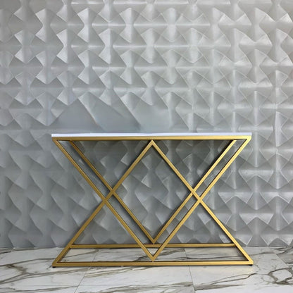 Console Table, NR-CT#XX(N.R.HOMESDECOR), Console  Table with White & Golden Color, Entrance Table, Console Table - IM12215