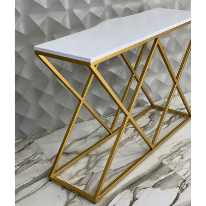 Console Table, NR-CT#XX(N.R.HOMESDECOR), Console  Table with White & Golden Color, Entrance Table, Console Table - IM12215