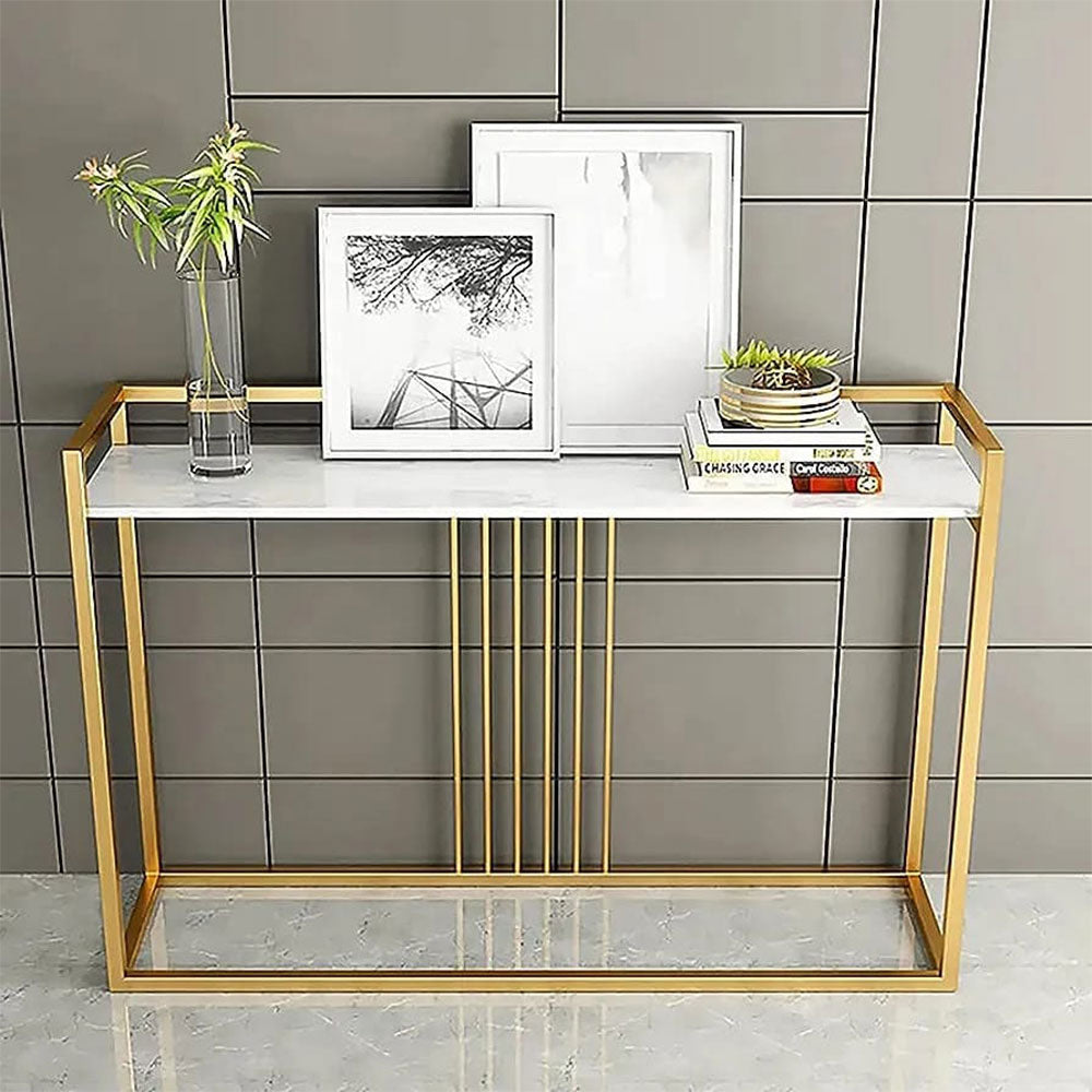 Console Table, NR-CT#6P(N.R.HOMESDECOR), Console  Table with White & Golden Color, Entrance Table, Console Table - IM12216