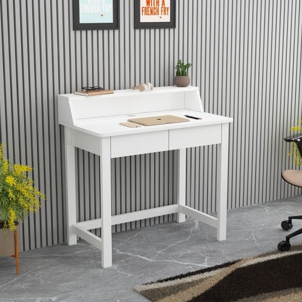 Study Table, Study Table with Drawer, Study Table with Open Shelf, Study Table in White Color, Study Table - IM12217