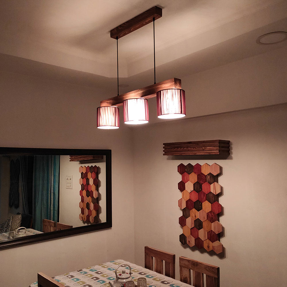 Hanging Light, Hanging Light with Light & Dark Brown Color, Hanging Light in Wood, Hanging Light for Home, Hanging Light - IM14025