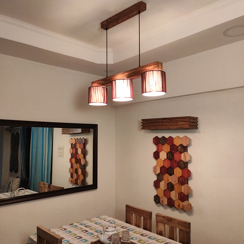 Hanging Light, Hanging Light with Light & Dark Brown Color, Hanging Light in Wood, Hanging Light for Home, Hanging Light - IM14025