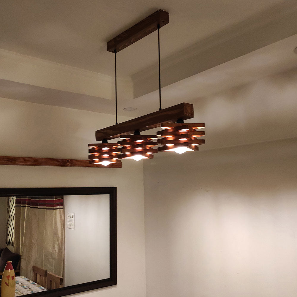 Hanging Light, Hanging Light with  Brown Color, Hanging Light in Wood, Hanging Light for Living & Dining Area, Hanging Light - IM14031