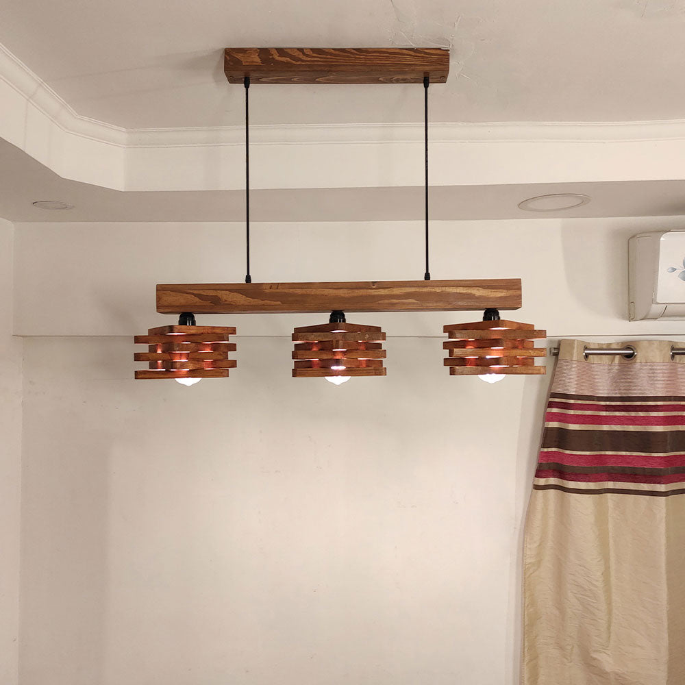 Hanging Light, Hanging Light with  Brown Color, Hanging Light in Wood, Hanging Light for Living & Dining Area, Hanging Light - IM14031