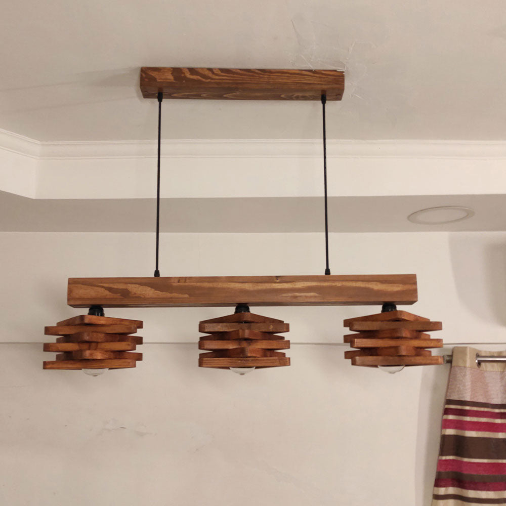 Hanging Light, Hanging Light with  Brown Color, Hanging Light in Wood, Hanging Light for Living & Dining Area, Hanging Light - IM14031