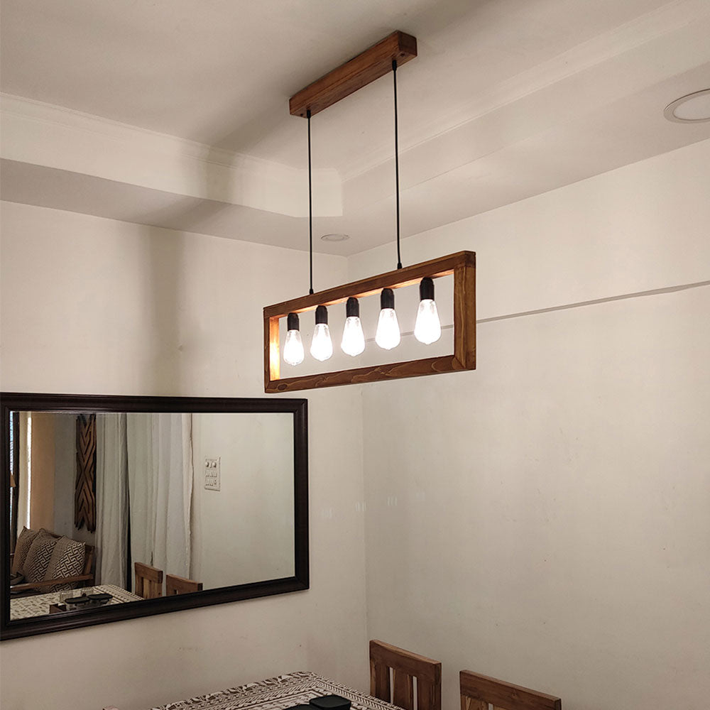 Hanging Light, Hanging Light with  Brown Color, Hanging Light in Wood, Hanging Light for Living & Dining Area, Hanging Light - IM14032