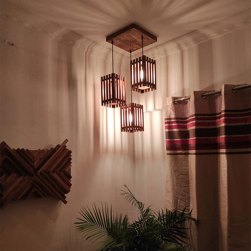 Hanging Light, Hanging Light with  Brown Color, Hanging Light in Wood, Hanging Light for Living & Dining Area, Hanging Light - IM14034