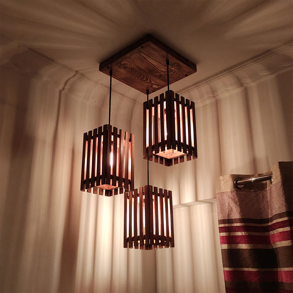 Hanging Light, Hanging Light with  Brown Color, Hanging Light in Wood, Hanging Light for Living & Dining Area, Hanging Light - IM14034