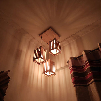 Hanging Light, Hanging Light with Light Brown Color, Hanging Light in Wood, Hanging Light for Living & Dining Area, Hanging Light - IM14035