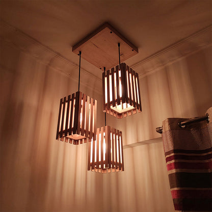 Hanging Light, Hanging Light with Light Brown Color, Hanging Light in Wood, Hanging Light for Living & Dining Area, Hanging Light - IM14035