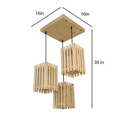 Hanging Light, Hanging Light with Light Brown Color, Hanging Light in Wood, Hanging Light for Living & Dining Area, Hanging Light - IM14035