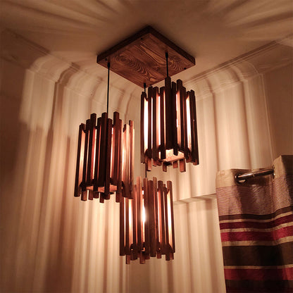 Hanging Light, Hanging Light with Dark Brown Color, Hanging Light in Wood, Hanging Light for Living & Dining Area, Hanging Light - IM14036