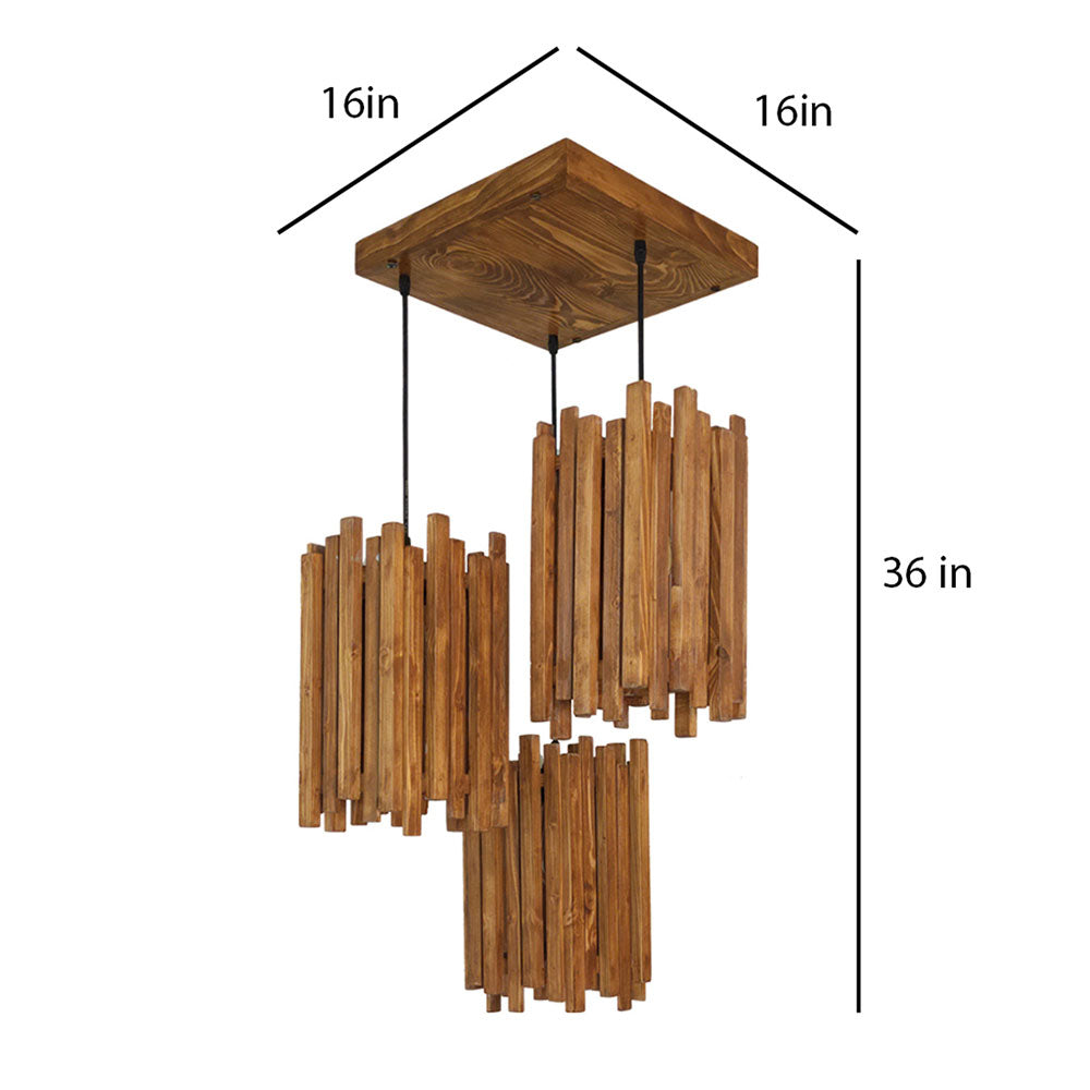 Hanging Light, Hanging Light with Dark Brown Color, Hanging Light in Wood, Hanging Light for Living & Dining Area, Hanging Light - IM14036