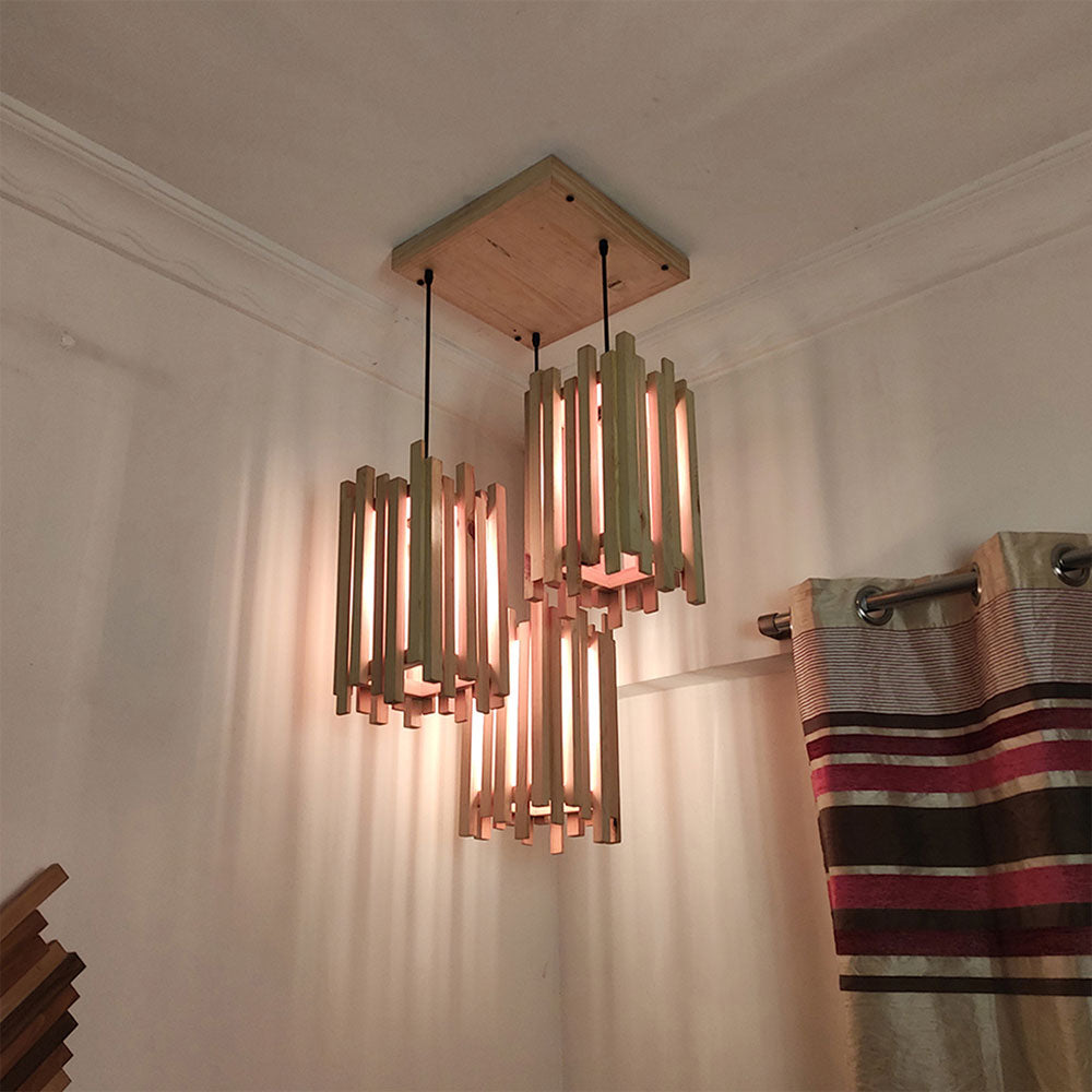 Hanging Light, Hanging Light with Light Brown Color, Hanging Light in Wood, Hanging Light for Living & Dining Area, Hanging Light - IM14037