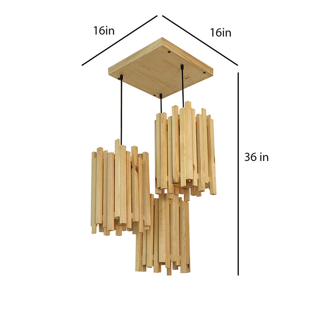 Hanging Light, Hanging Light with Light Brown Color, Hanging Light in Wood, Hanging Light for Living & Dining Area, Hanging Light - IM14037