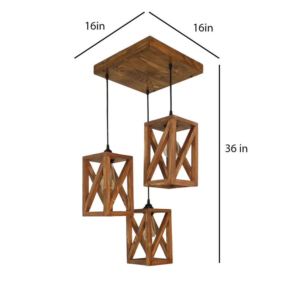 Hanging Light, Hanging Light with Dark Brown Color, Hanging Light in Wood, Hanging Light for Living & Dining Area, Hanging Light - IM14038