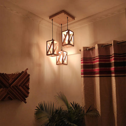 Hanging Light, Hanging Light with Light Brown Color, Hanging Light in Wood, Hanging Light for Living & Dining Area, Hanging Light - IM14039