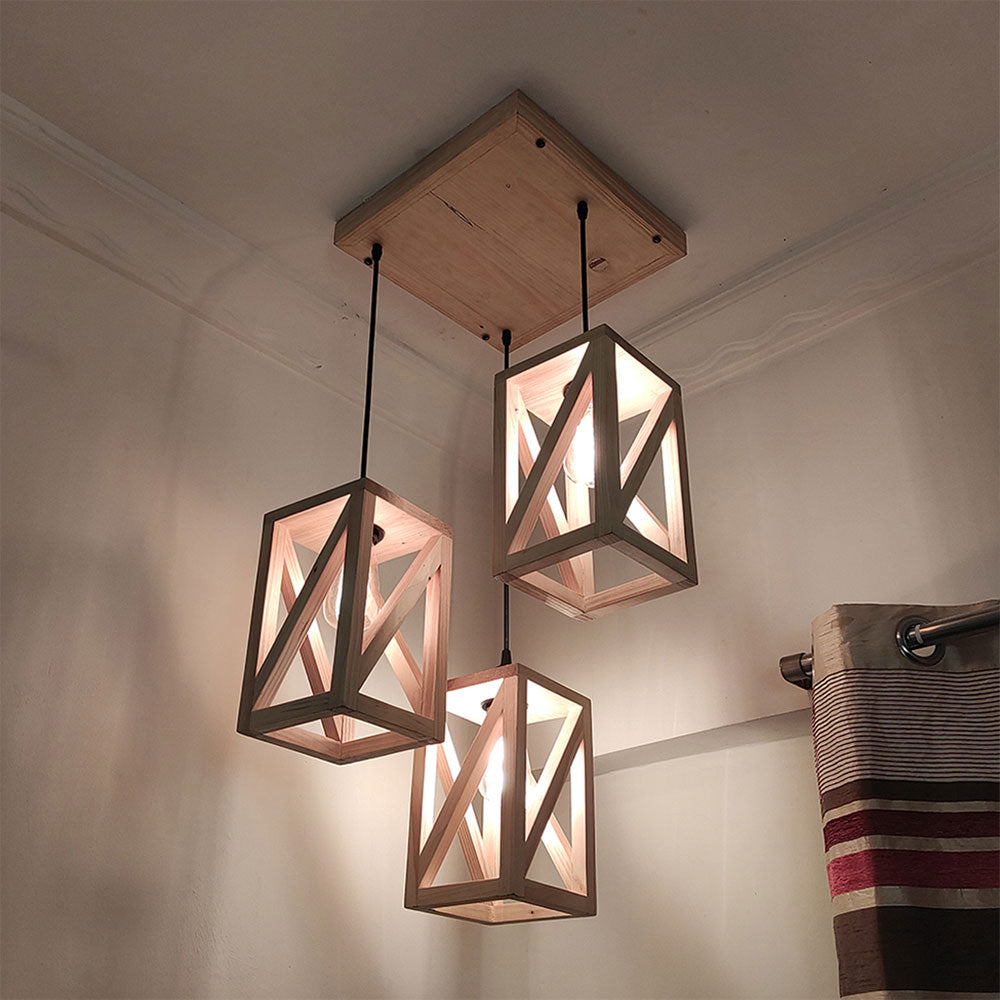 Hanging Light, Hanging Light with Light Brown Color, Hanging Light in Wood, Hanging Light for Living & Dining Area, Hanging Light - IM14039