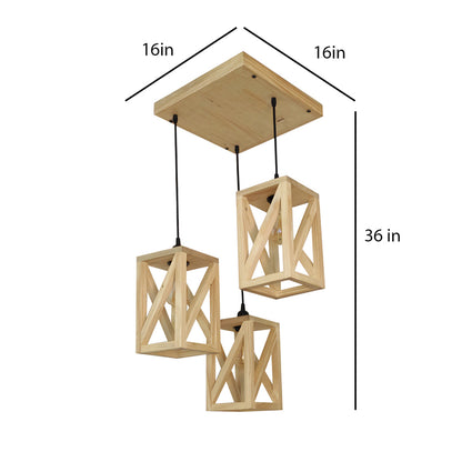 Hanging Light, Hanging Light with Light Brown Color, Hanging Light in Wood, Hanging Light for Living & Dining Area, Hanging Light - IM14039