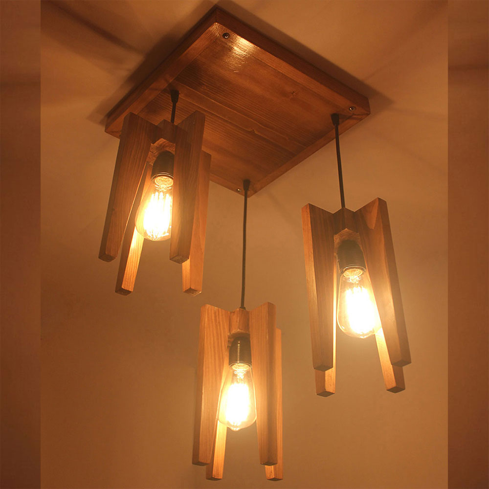 Hanging Light, Hanging Light with Brown Color, Hanging Light in Wood, Hanging Light for Living & Dining Area, Hanging Light - IM14040