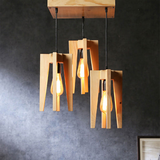 Hanging Light, Hanging Light with Light Brown Color, Hanging Light in Wood, Hanging Light for Living & Dining Area, Hanging Light - IM14041