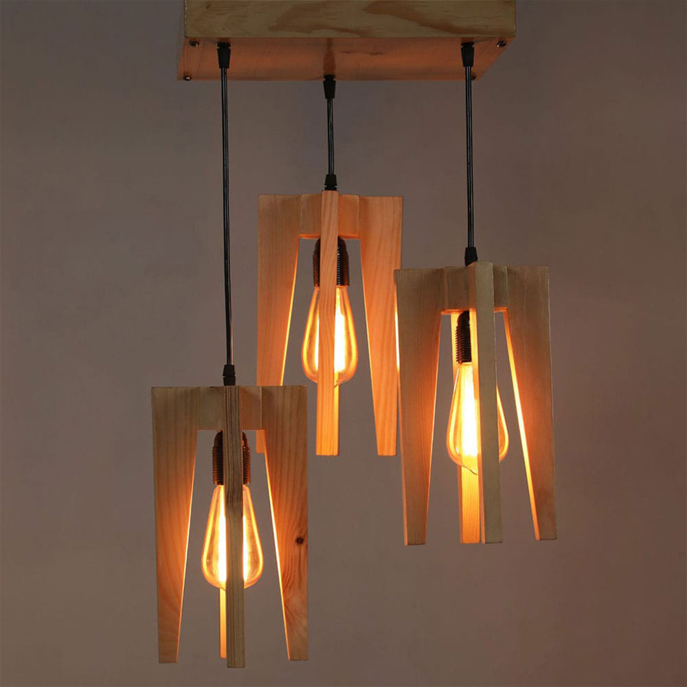 Hanging Light, Hanging Light with Light Brown Color, Hanging Light in Wood, Hanging Light for Living & Dining Area, Hanging Light - IM14041