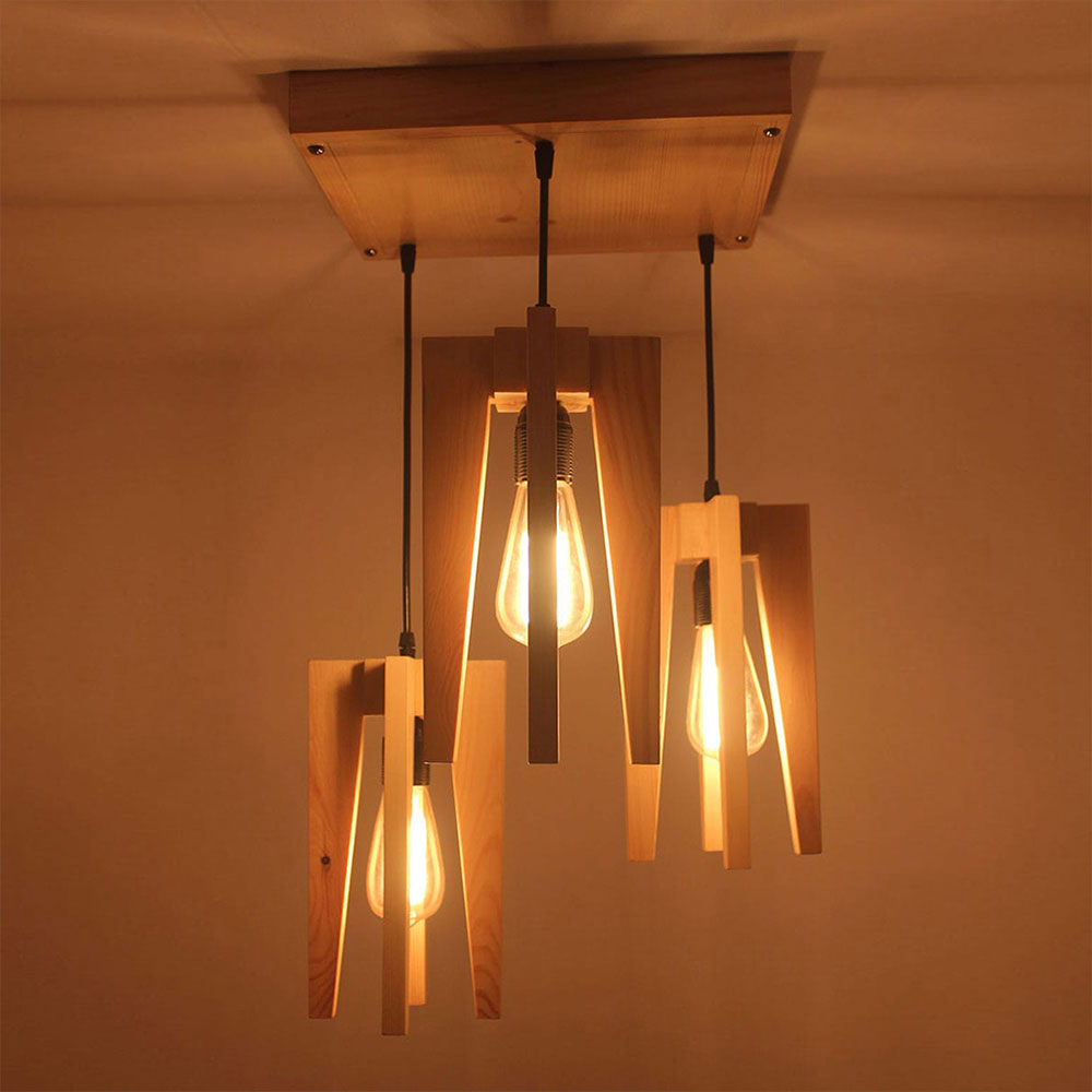 Hanging Light, Hanging Light with Light Brown Color, Hanging Light in Wood, Hanging Light for Living & Dining Area, Hanging Light - IM14041