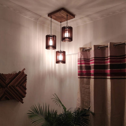 Hanging Light, Hanging Light with Dark Brown Color, Hanging Light in Wood, Hanging Light for Living & Dining Area, Hanging Light - IM14042