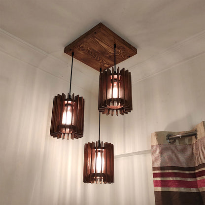 Hanging Light, Hanging Light with Dark Brown Color, Hanging Light in Wood, Hanging Light for Living & Dining Area, Hanging Light - IM14042