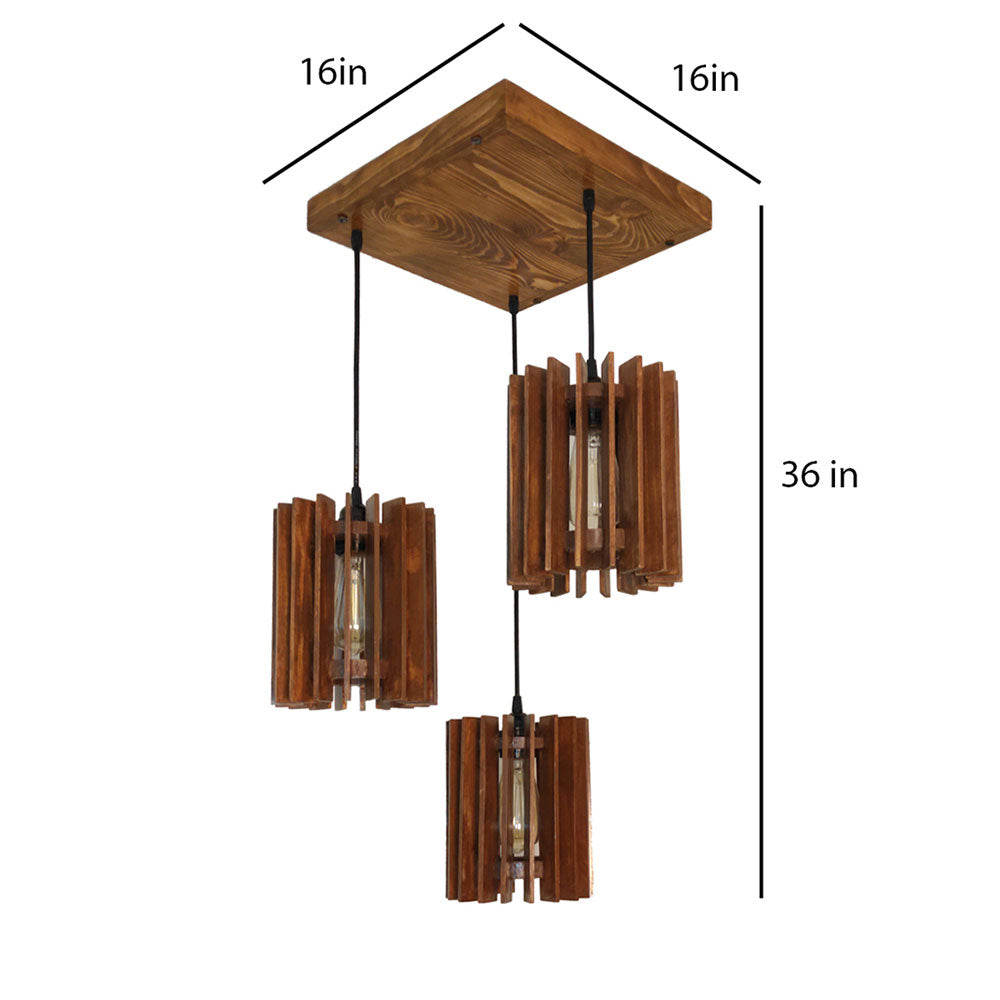 Hanging Light, Hanging Light with Dark Brown Color, Hanging Light in Wood, Hanging Light for Living & Dining Area, Hanging Light - IM14042