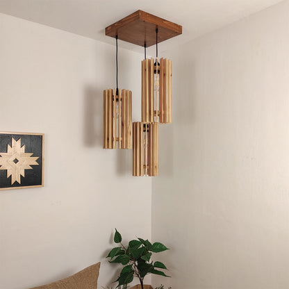 Hanging Light, Hanging Light with Dark & Light Brown Color, Hanging Light in Wood, Hanging Light for Living & Dining Area, Hanging Light - IM14043