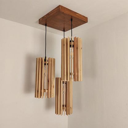 Hanging Light, Hanging Light with Dark & Light Brown Color, Hanging Light in Wood, Hanging Light for Living & Dining Area, Hanging Light - IM14043