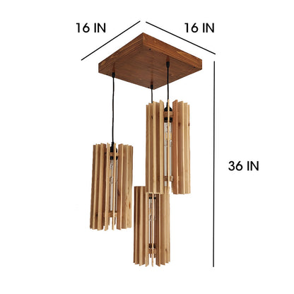 Hanging Light, Hanging Light with Dark & Light Brown Color, Hanging Light in Wood, Hanging Light for Living & Dining Area, Hanging Light - IM14043