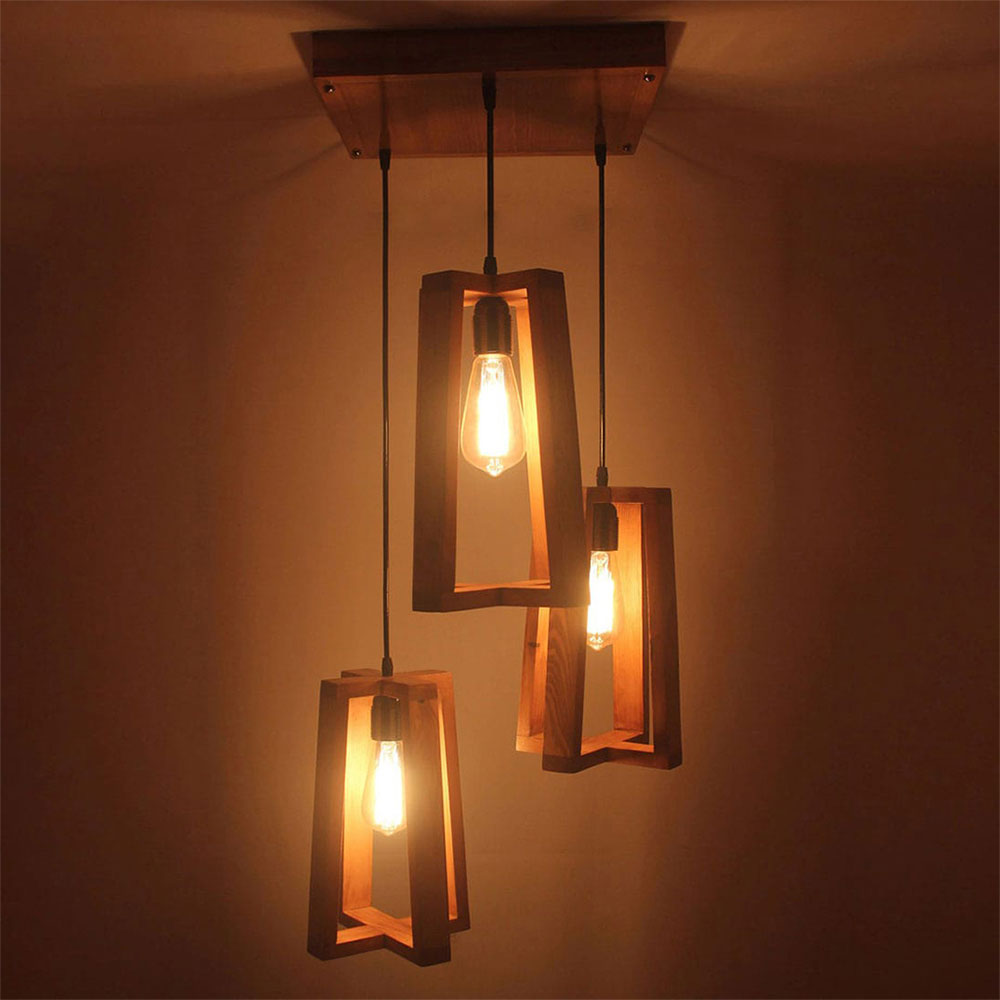 Hanging Light, Hanging Light with Brown Color, Hanging Light in Wood, Hanging Light for Living & Dining Area, Hanging Light - IM14044