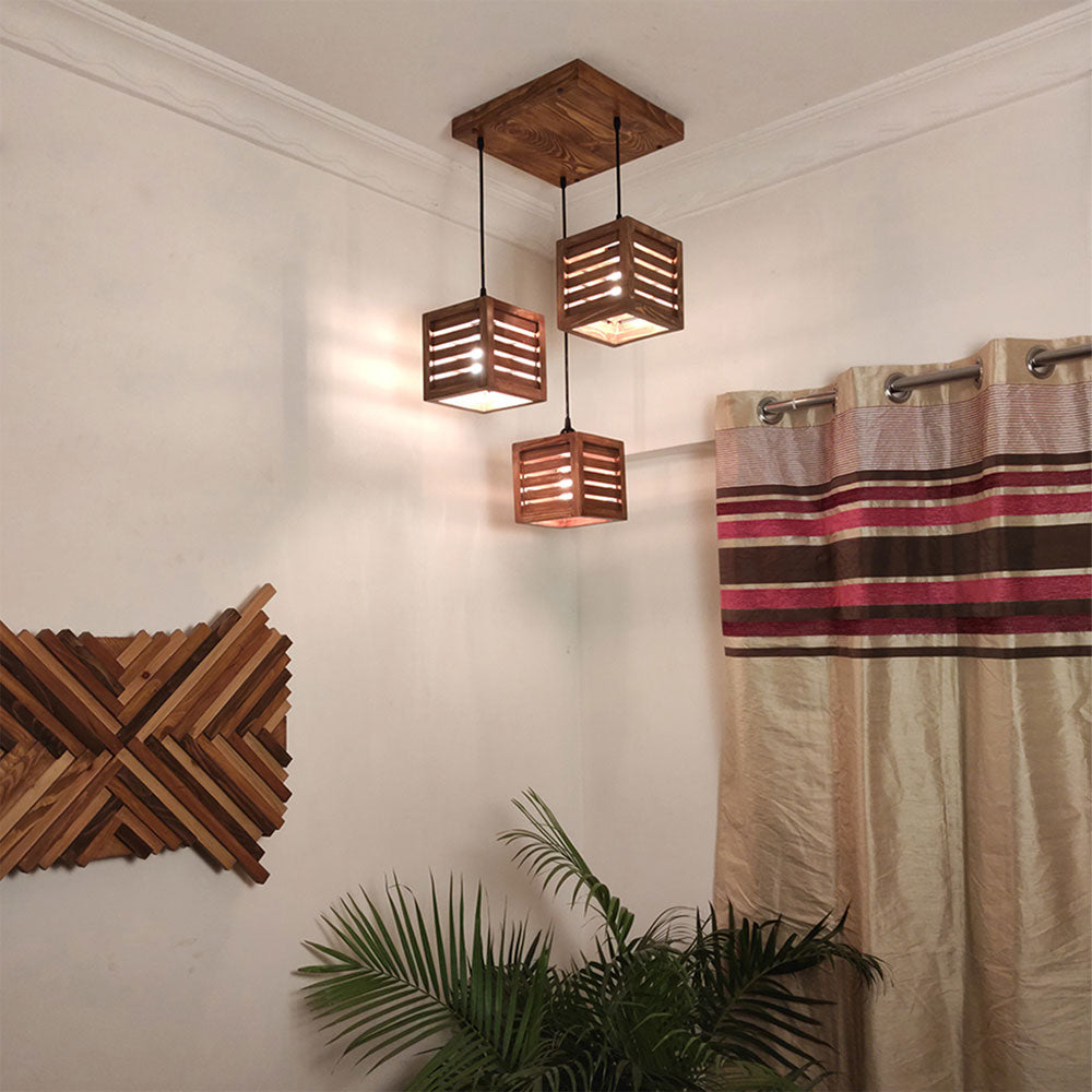 Hanging Light, Hanging Light with Brown Color, Hanging Light in Wood, Hanging Light for Living & Dining Area, Hanging Light - IM14045