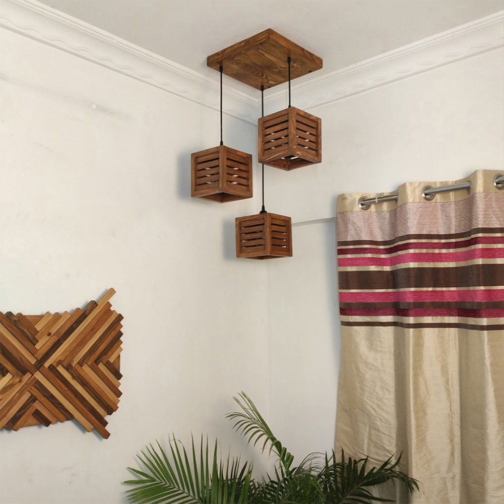 Hanging Light, Hanging Light with Brown Color, Hanging Light in Wood, Hanging Light for Living & Dining Area, Hanging Light - IM14045