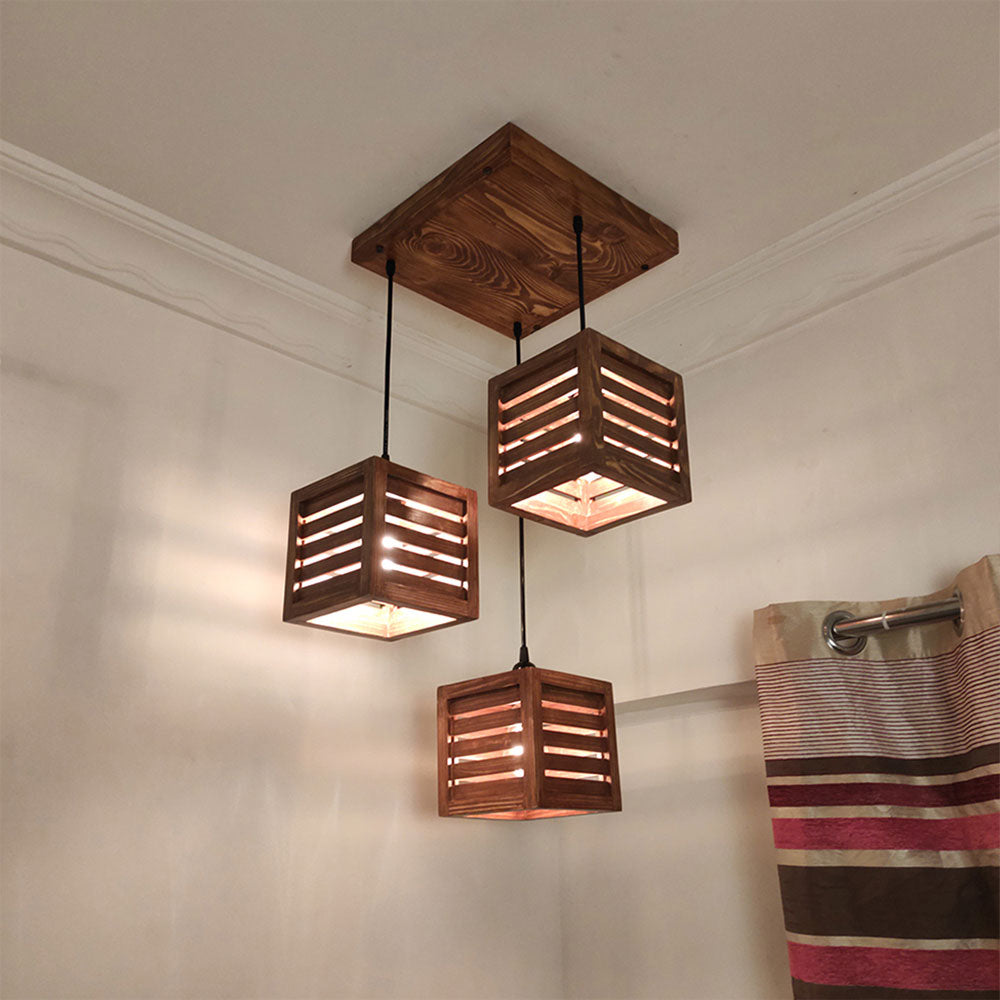 Hanging Light, Hanging Light with Brown Color, Hanging Light in Wood, Hanging Light for Living & Dining Area, Hanging Light - IM14045