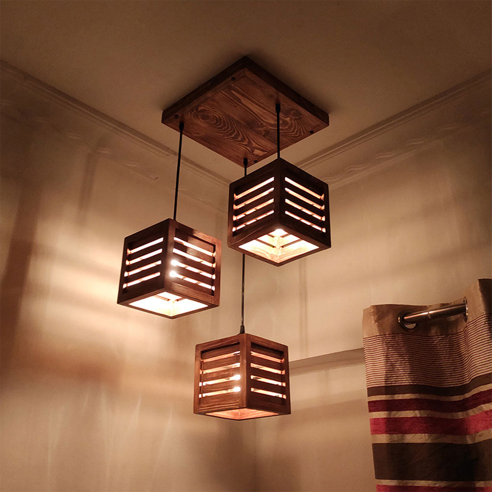 Hanging Light, Hanging Light with Brown Color, Hanging Light in Wood, Hanging Light for Living & Dining Area, Hanging Light - IM14045