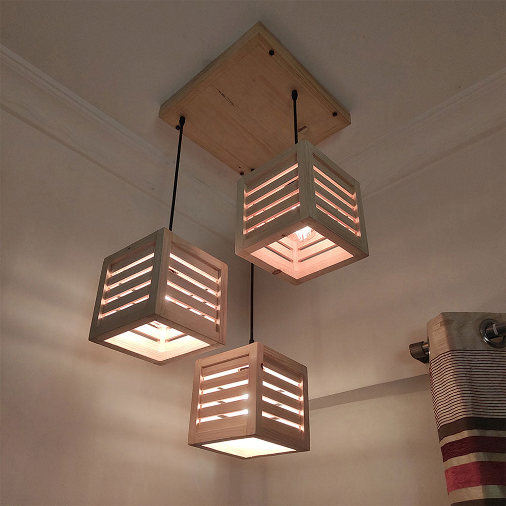 Hanging Light, Hanging Light with Light Brown Color, Hanging Light in Wood, Hanging Light for Living & Dining Area, Hanging Light - IM14046