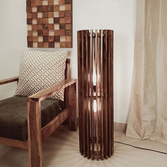 Floor Lamp, Floor Lamp with Brown Color, Floor Lamp in Wood, Floor Lamp for Living & Bedroom Area, Floor Lamp - IM14065