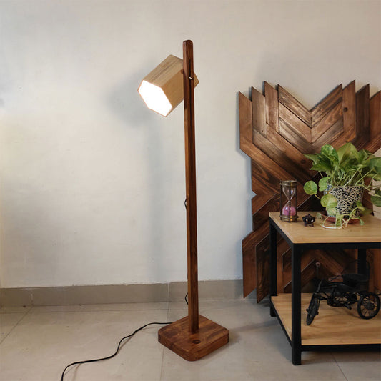 Floor Lamp, Floor Lamp with Brown Color, Floor Lamp in Wood, Floor Lamp for Living & Bedroom Area, Floor Lamp - IM14078