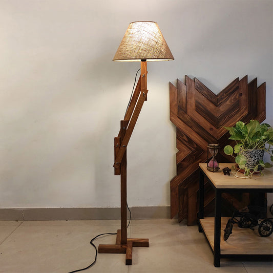 Floor Lamp, Floor Lamp with Brown & Beige Color, Floor Lamp in Wood, Floor Lamp for Living & Bedroom Area, Floor Lamp - IM14083